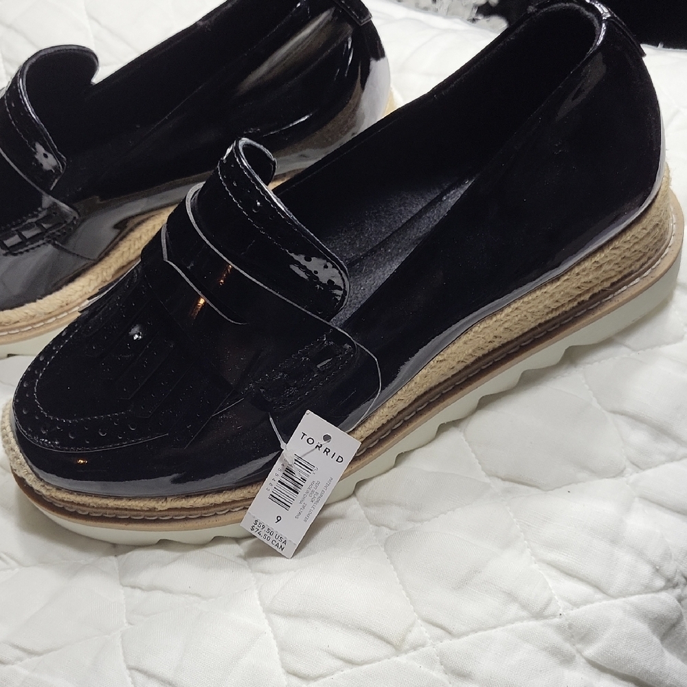 torrid Black Patent Espadrille Loafers